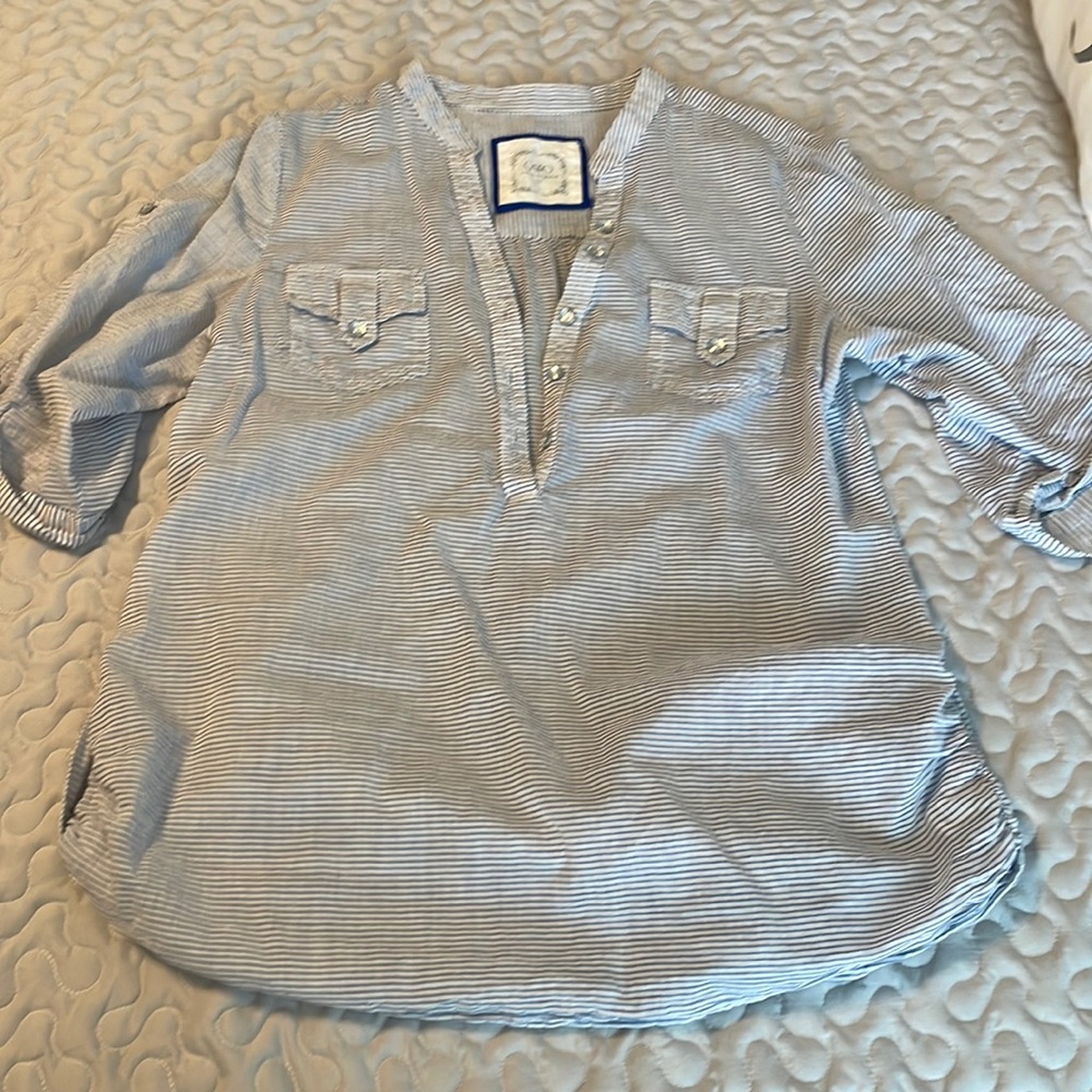 Cute Blue and White Stripped Cato Blouse